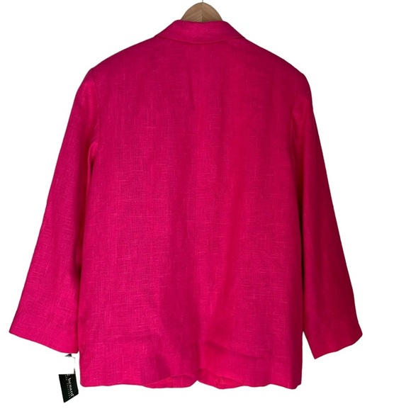 Vintage Harve' Benard Women's Pink 100% Linen with Front Pocket Jacket Size: 14 - Picture 12 of 13